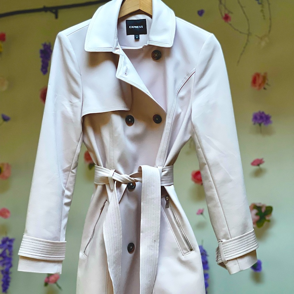 Camel/ dusty rose colored trench